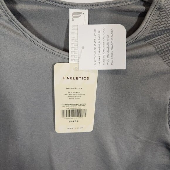 NWT FableticsSync Seamless Long-Sleeve Top II in Steel Gray Size Small - Picture 6 of 7